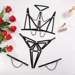 Bras Set sexy Open Bra 3 pezzi Lingerie Women Whow Out Bandage Thongs Investi