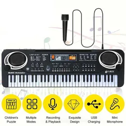Teclados piano de bebê brinquedos som som 61 teclado eletrônico de crianças e piano com instrumento de microfone USB de órgãos eletrônicos de órgão digital Childrens Toys WX5.21