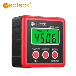 Neoteck 4*90 ° Caixa de nível de resolução de medidas de ângulo digital Inclinômetro de 0,01 ° com tela LCD retroiluminada 240523