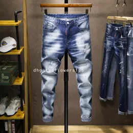 Jeans masculinos pintados à mão branca lacada mole de pés magros magros de manchete robin jeans para homens robin jeans jeans jeans jeans jeans jeans jeans jeans