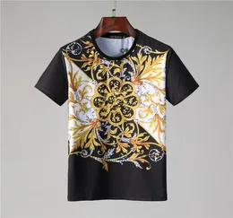 Summer Casual Mens Designer T koszule krótkie rękawowe szczupły załoga na szyję TEE TEE Mercered Cotton M-3XL8338298