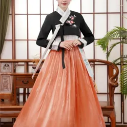 Roupas étnicas minorias coreanas feminino yanji po vestido de corte diária performance hanbok roupas de casamento