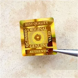 Andere dekorative Aufkleber 15x15mm 2000pcs Qualität Original Echtes gültig getestet OK Hologramm Aufkleber in Gold Drop del othmk