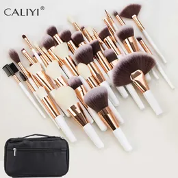 Make-up Pinsel Caliyi 40pcs Make-up Pinsel Soft Make-up-Werkzeuge Kosmetische Pulver Lidschatten Fundament Make-up Concealer Q240522