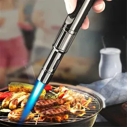 Lighters Hot Metal Portable Butane Gas Tlashlight Accenition Punteopro Proof Cigar Kitchen Bleabecue Mens Gift Q240522