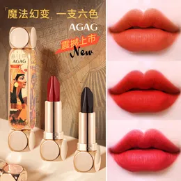 AGAG magic three-dimensional magic six color lipstick does not stick to the cup does not fade easily matt double heads a six color lipstick