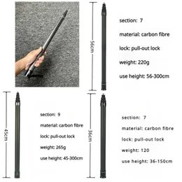 Monopodi selfie 300 cm Stick selfie invisibile per insta 360 x4/x3 eroe 11 10 9 8 7 dji osmo xiaoyi sjcam eke polo telescopico in fibra di carbonio S2452207