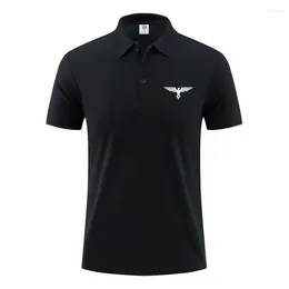 Polos maschile Polo de manga Corta para hombre camisa informale con estapado negocios alta calidad marca moda veno nuevo