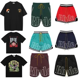 Magliette tee oversize Rhude Shorts Shorts Ruhde Short Short For Man Plus Tage Casual Casual Equipa