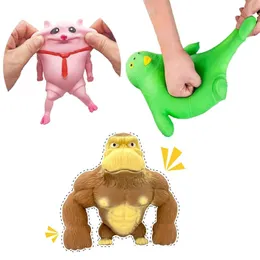 Barn pressar leksaker roliga dekomprimering vent leksaker elastiska apa jätten squishy antistress orangutan fidget leksaker stress lättnad spel 240523
