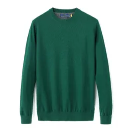 2024 Klasyczne swobodne wysokiej jakości swetry polo swatery męskie bluza z długim rękawem haft para sweter wiosna jesienna luźna kaszmirowa kaszmirowa