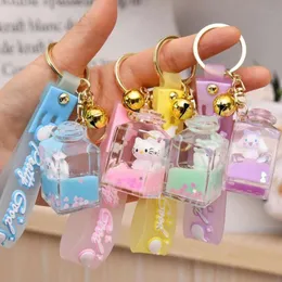 Keychains 1pc Garrafa de perfume de acrílico Flutuante Chain Flutuating Chain Pinging Creative Creative Withing In Oil Liquid Keychain For Mull Men