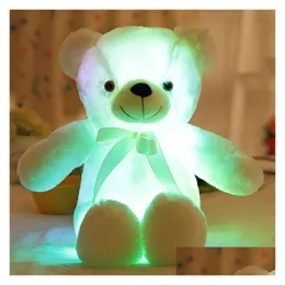 Weihnachtsdekorationen 30 cm 50 cm leuchtend kreatives Licht LED Teddybären gefüllte Tiere P Spielzeug Farbe Glühen Bären Geschenk für Kid Drop DH8DV