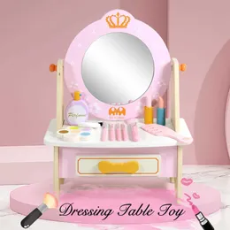 A Bela Fashion Montessori Jogos de Educação da Infância Princesa Tabela de Maquiagem Tabela de Maquiagem Criança Menina Menina Pink Tabela Presente de Aniversário WX5.21