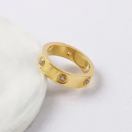 5 mm 6 mm in acciaio in acciaio argento anello d'amore uomini e donne gioielli in oro rosa per amanti Coppia Rings Regalo con grande trapano