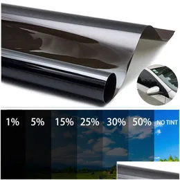 CAR SUNSHADE 300X50cm Black Window Tint Film Glass de 5% -50% Roll Tingting for Home Solar UV Protetor Sticker Drop Drop Automobiles M Otiwa