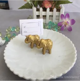 Lucky Resin Gold Elephant Place Mounders حامل بطاقة عمل Golden Card Decoration Golden Favors لـ Guest8462032