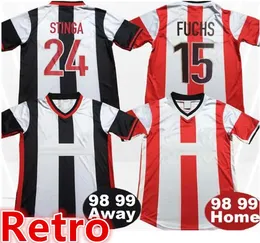 1990 1998 1999 Ijer de Dilde mens Jerseys de futebol retro Eindhoven Bruggink Kolkka Red Away Black Football Shirt Stinga Fuchs Manga curta