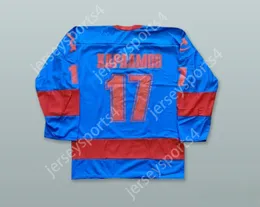 Custom Valeri Kharlamov 17 CCCP 블루 하키 저지 상단 스티치 S-M-L-XL-XXL-3XL-4XL-5XL-6XL