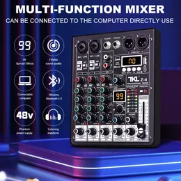 TKL 4 Kanal 99 DSP Audio Mixer 48V Phantom Power USB Studio Sound Mixer Bluetooth DJ Konsole Mischung für Karaok 240516