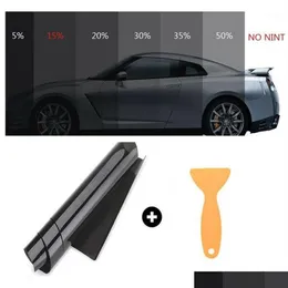 Car Sunshade 20 ٪ VLT Black Pro Glass Window Tint Tinting Film Roll Rolls Anti UV Solar Protection Films Scriper270L Drop Otpyk
