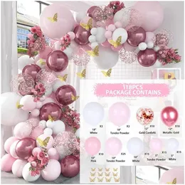 Andere festliche Partyzubehör Qifu Aron Balloons Garland Latex Ballons Bogen Happy Birthday Decor Kinder Adt Balo -Kette Babyparty Balo Dhced