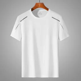 Summer Mens T-koszulki koszulka oddychająca szybka suszona solidna kolor sportowy nadruk okrągły szyja Mężczyźni T-shirt Ice Silk Krótki rękaw Wielki rozmiar M-5xl 1C1 2440D