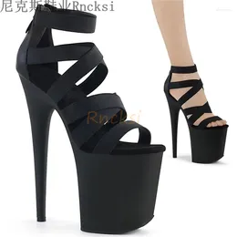 Sandals rncksi Fashion 20см Uppers Elastic Women's Women's The Pole Dancing Nightclub Performance Size34-46