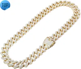 Tianyu Gems Bracelect Cuban Chain for Men 20mm I Def VVS Mosonite Diamond Silver Silver Miami Cuban Bracelet with 18k Whit