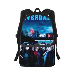 Skolväskor TV Riverdale Men Kvinnor Ryggsäck 3D Print Fashion Post Bagop Kids Travel Shoulder