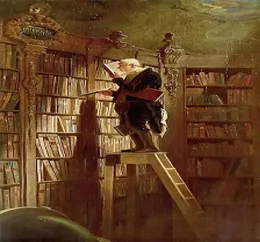 Der Bücherwurm -Bibliothekar handbemalte Kunstölmalerei auf Leinwand Museum Qualität jede koustomierte Größe erhältlich 31858551