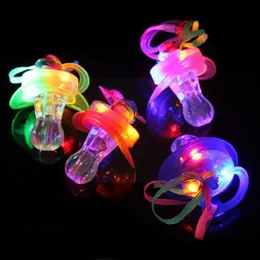 LED -Spielzeuge 1 Stück bunte Nachtlicht LED Schnuller weiche Lichtspielzeug Halskette Pfeife Nippel Schnuller LED LEGELTER