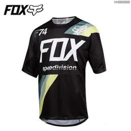 남자 티셔츠 야외 티셔츠 Foxx Thert Suit Foxx Head Cycling Suit Mountain Bike Racing Suit Motorcycle Short Sleeved 빠른 건조 티셔츠 남성 Top 9fxy