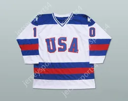 Custom 1980 Miracle w Ice Team USA Mark Johnson 10 Hockey Jersey Top Sched S-M-L-XL-XXL-3XL-4XL-5XL-6XL