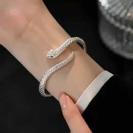 Bangle 925 sterling silver snake shaped charm temperature birthday party gift beautiful jewelry free delivery Q240522