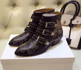Boots Women Women tornozelo Flor Susanna Cowboy de alta qualidade Couro genuíno Sapatos de luxo Botines MUJER 2209019256095
