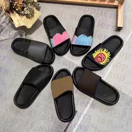 Moda Summer Plat Designer Sandals Women Slides Kaptaki ciemnoszary zaćmienia Brown Macassar Yayoi Kusama White Beige Mens Mens Guma gumowa sandał sandał