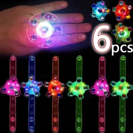 LED Toys Luminous rotative Bracelet Game Childrens Creative LED Flash Giroscópio Bracelete Cartoon Luz emitindo no Dark Toy Party Gifts
