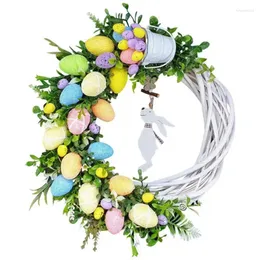 Fiori decorativi 2024 Pasqua 25 cm Festival di ghirlanda knocker acrilico Ornamenti appesi ornamenti per esterni per la parete della parete della parete