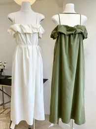 Повседневные платья Lauri Laki Spaghetti Brap Long Dress Женщины без рукавов от плеча A-Line Summer 2024 Holiday Wear