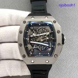 RM Pilot-Armbanduhr RM61-01 adoptiert ausgehöhlte RM6101 Automatische mechanische mechanische Tourbillon-Bewegung Chronograph Uhr Uhr Uhren