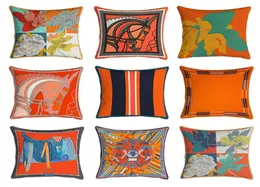 4545 cm Serie arancione Cuscini Copertina Copertina per cuscini stampati per fiori per sedia da casa Decorazione di cuscini quadrati 4133048