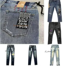 Spodenki Purples Trend mody projektant Kusbi Ksubi męskie dżinsy 2024 dżinsowe sproszone w trudnej sytuacji Black Jean dżins Slim Fit dżinsy 1d3