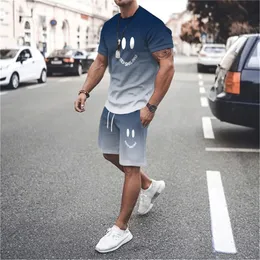 Fashion Mens Two -Stücke Sets Sommer Sportswear T -Shirt und Shorts Jogging Fitness Kurzärmel Casual Sports Suits Männliche Kleidung 240520