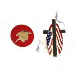 Pins Brooches American Flag Brooch Crystal Rhinestone Enamel Cross Shape 4Th Of Jy Usa Patriotic Pins For Gift/Decoratio Dhyd2