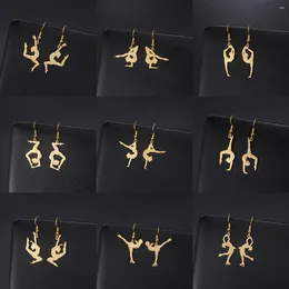 Dangle Earrings Sipuris Dancer Ballet Gymnast Gymnastics for Stainless Steel Sports Fashion Pendant Jewelry Gymnasts Gift