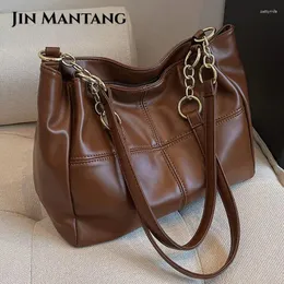Вечерние сумки Jin Mantang Tote 2024 Trend Fashion Women Женщины кожаная дизайнер просты