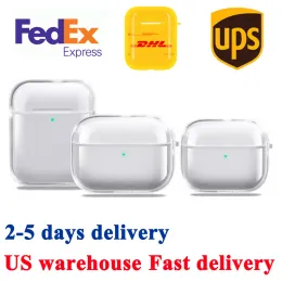 America Stock 1-3Days Leverans UPS/DHL/FedEx för AirPods Pro 2 3 4 2: a Generation Earphones stötsäkra fall Hörlurtillbehör Airpod Skydd TPU-fall