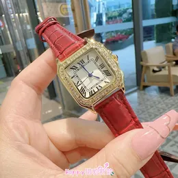 Women Dress Watches Diamond Case Diamond Strap in pelle Movimento in quarzo Giappone Batteria impermeabile Designer Orologio colorato Cinta Casual Odiante Montre De Luxe