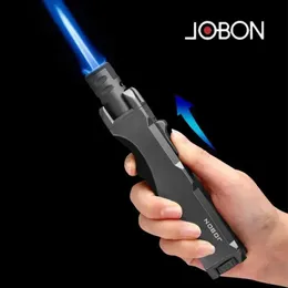 Зажигалки Jobon Metal Outdoor Wind -Ray Turbine Torch Spray Guner Мощный мощный газ кухня кухня барбекю Butane Gas Lighter Mense Tools Q240522